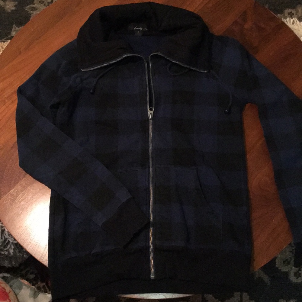 F21 black and blue plaid jacket
